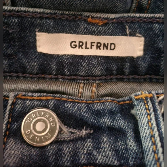 GRLFRND Split Hem 'Addison'‎ Jeans Beginners Luck Wash 24 Button Fly Made In USA - Picture 8 of 12